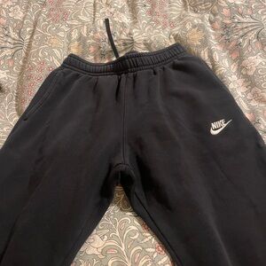 Nike Kids Black Joggers with White Logo